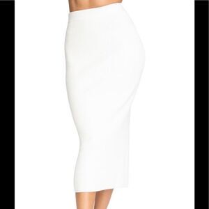 Good American rib midi Pencil skirt in white size S and M, NWT
